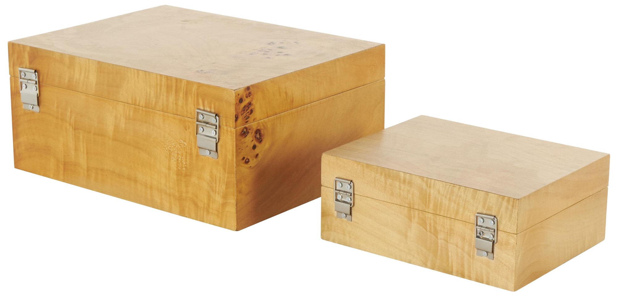 Image 5 Brown Wood Traditional Box, S/2 12", 8"W more views
