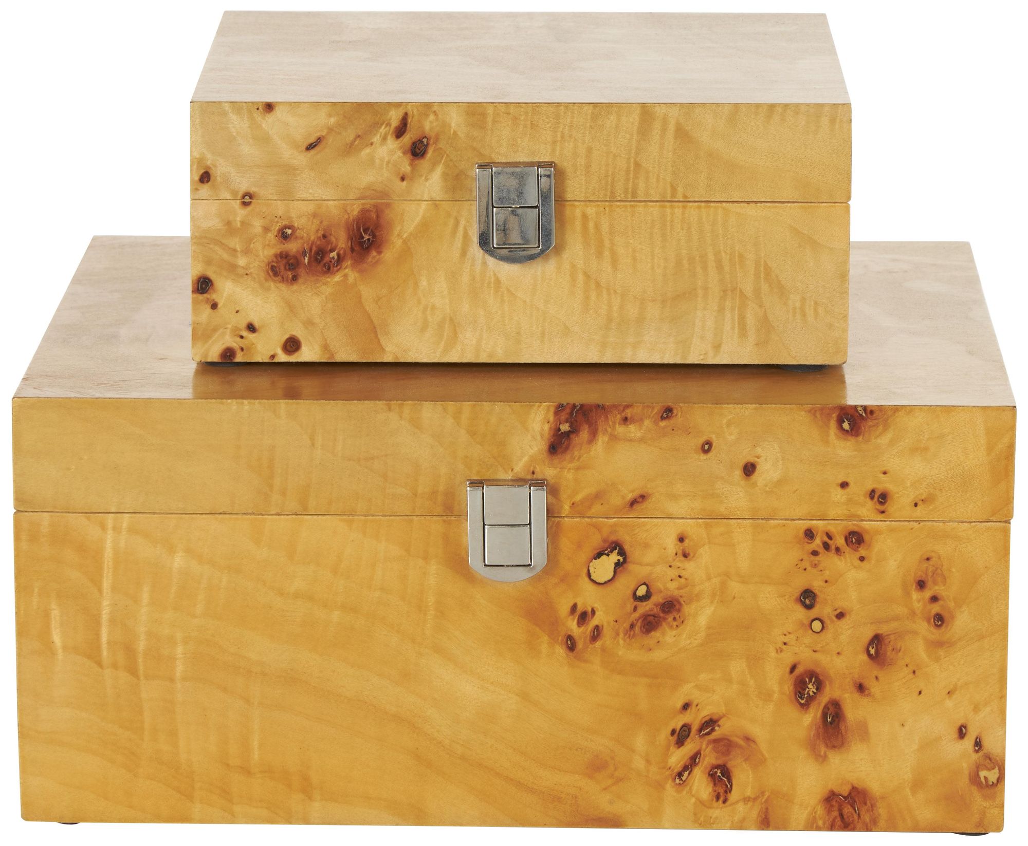 Image 6 Brown Wood Traditional Box, S/2 12", 8"W more views