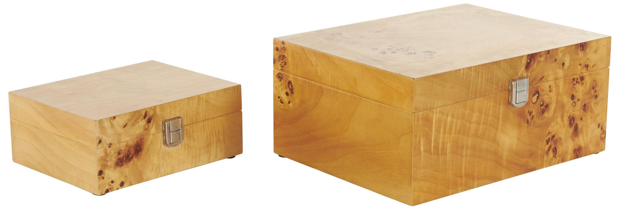 Brown Wood Traditional Box, S/2 12", 8"W
