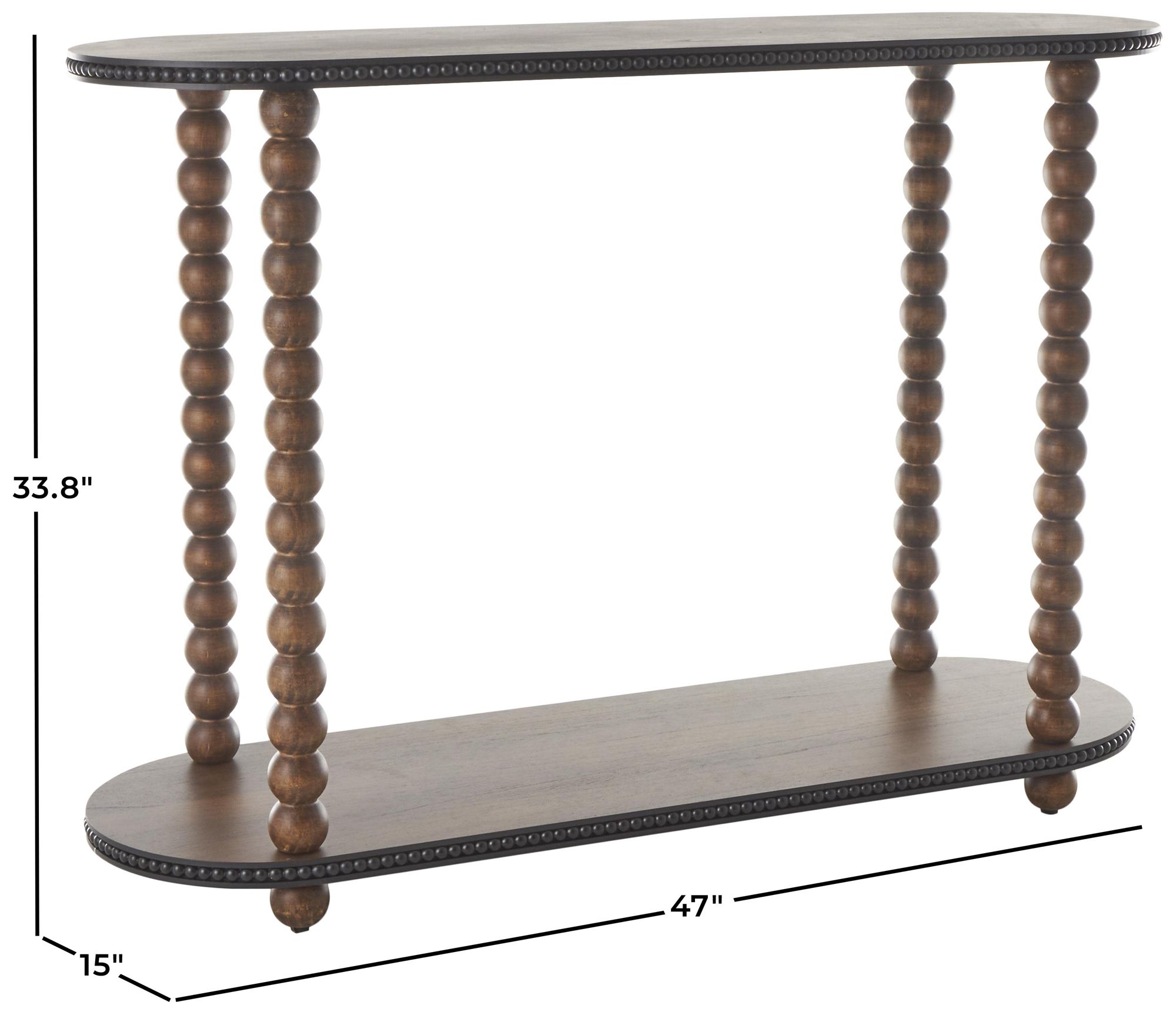 Image 7 Brown Wood Traditional Console Table, 47" x 15" x 34" more views