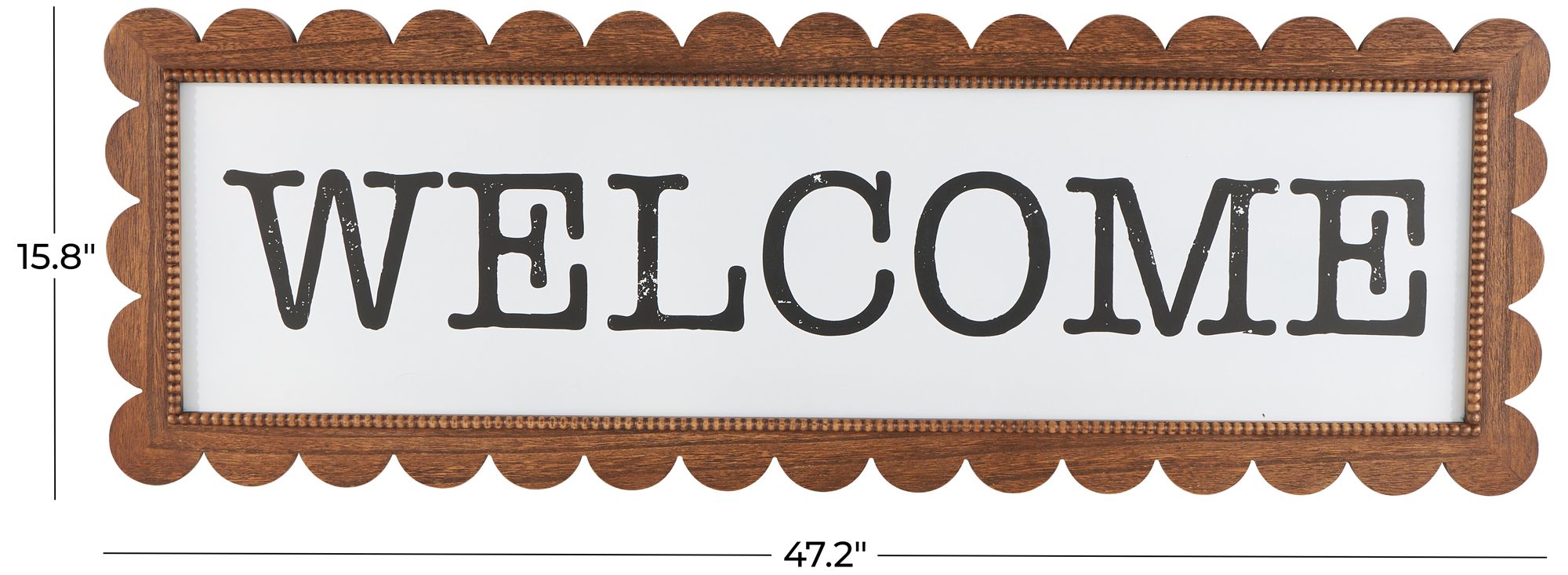 Image 7 Brown Wood Traditional Decorative Sign, 47" x 1" x 16" more views