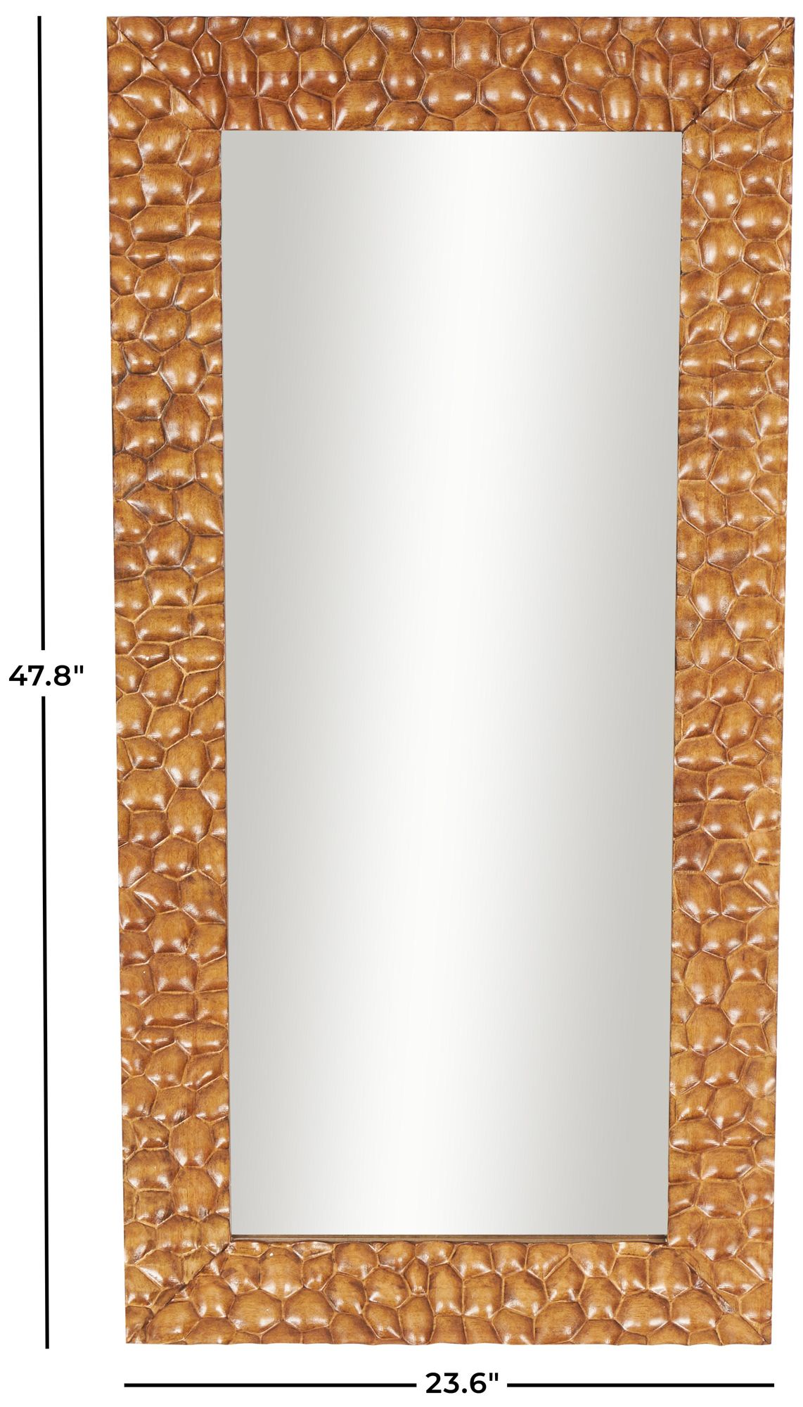 Image 7 Brown Wood Traditional Floor Mirror, 24" x 1" x 48" more views