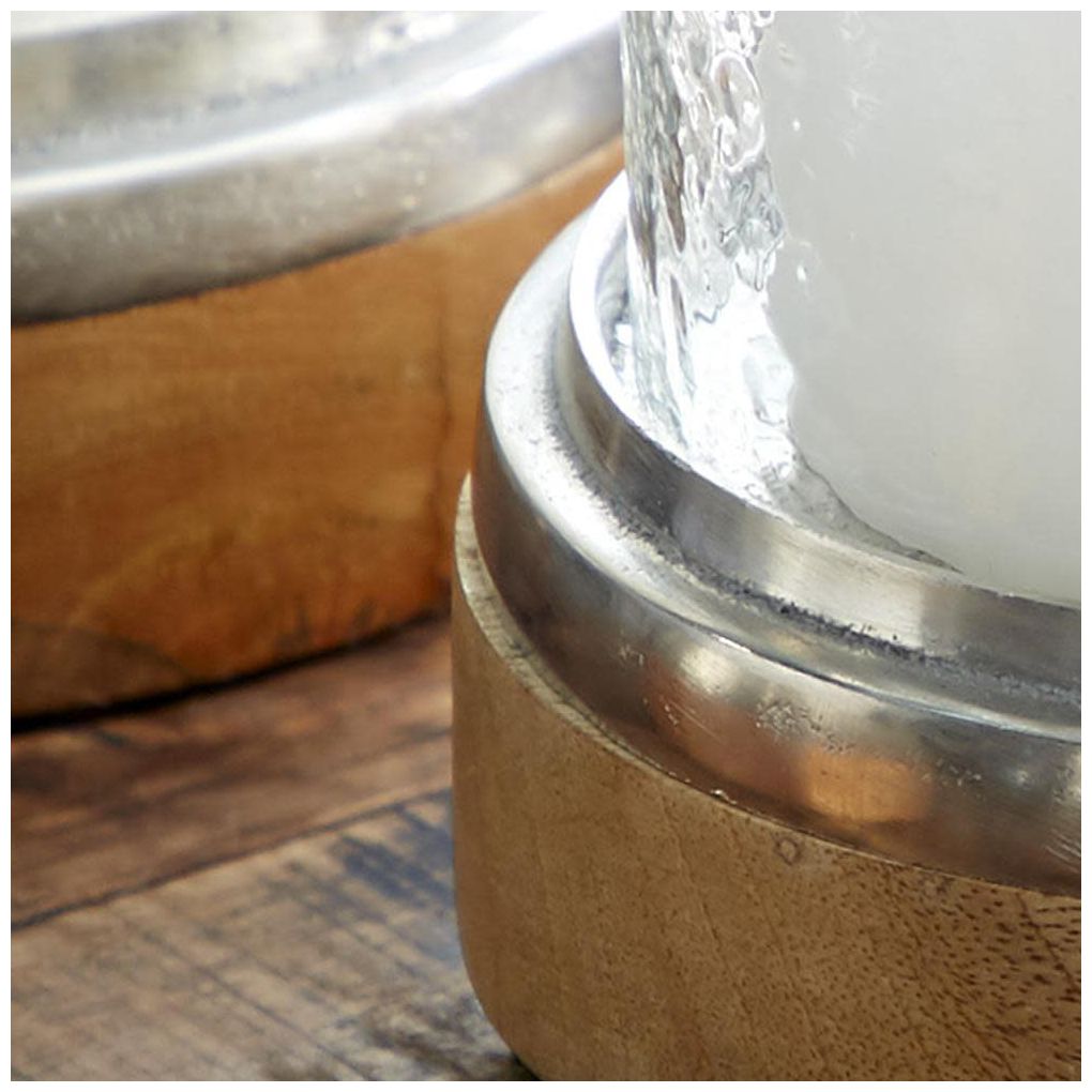 Image 6 Brown Wood Traditional Hurricane Lamp, S/3 13, 11, 9"H more views