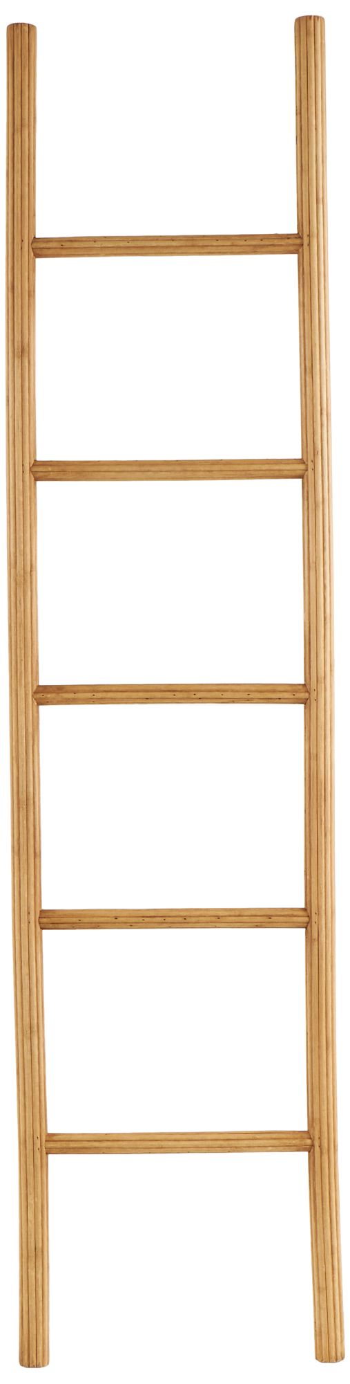 Image 2 Brown Wood Traditional Ladder, 17" x 2" x 71"