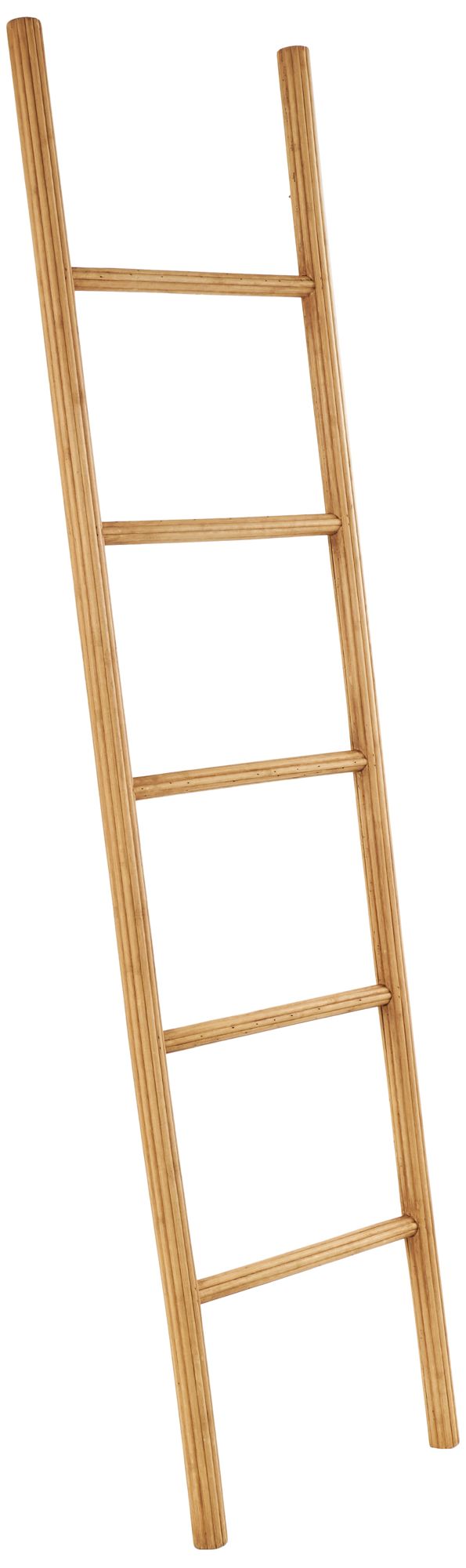 Image 6 Brown Wood Traditional Ladder, 17" x 2" x 71" more views