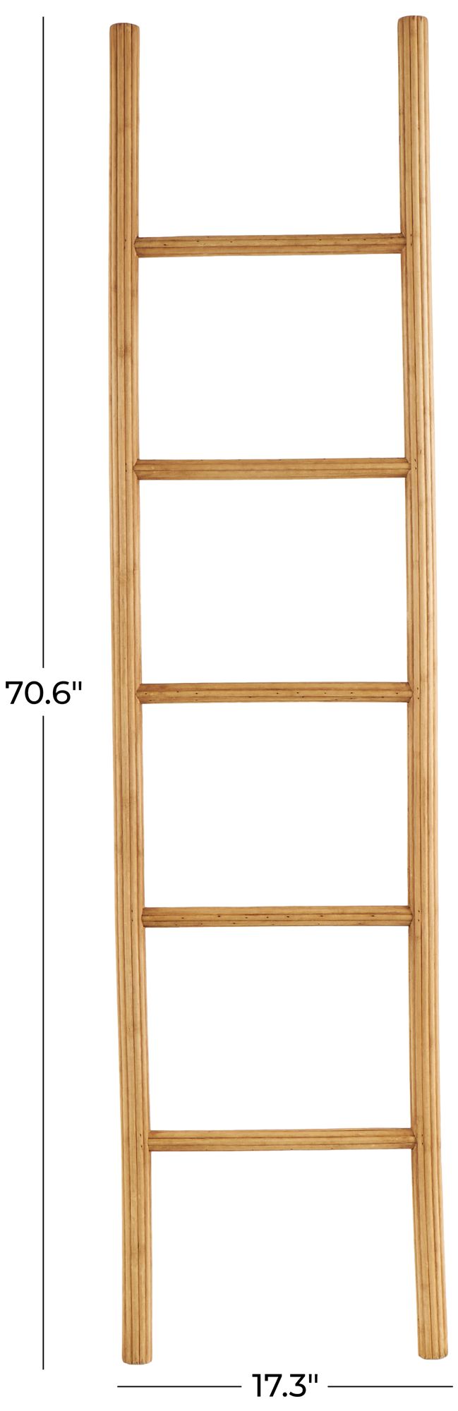 Image 7 Brown Wood Traditional Ladder, 17" x 2" x 71" more views