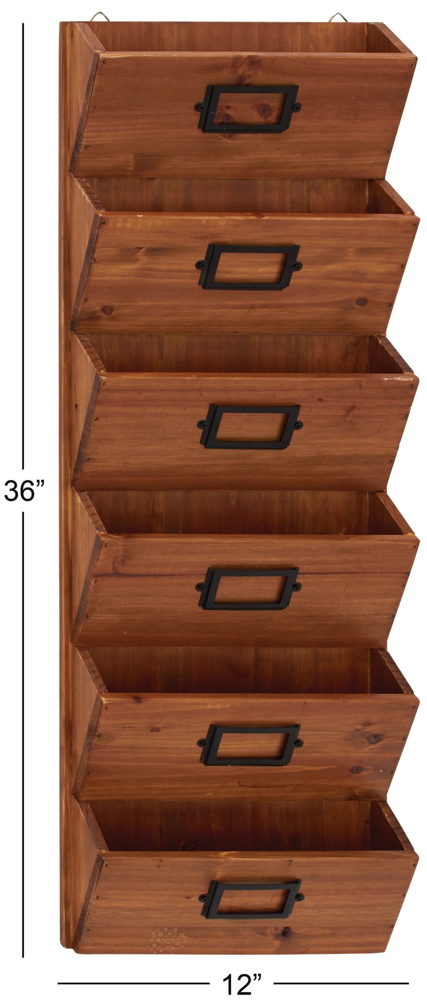 Image 7 Brown Wood Traditional Magazine Rack Holder, 3" x 12" x 36" more views