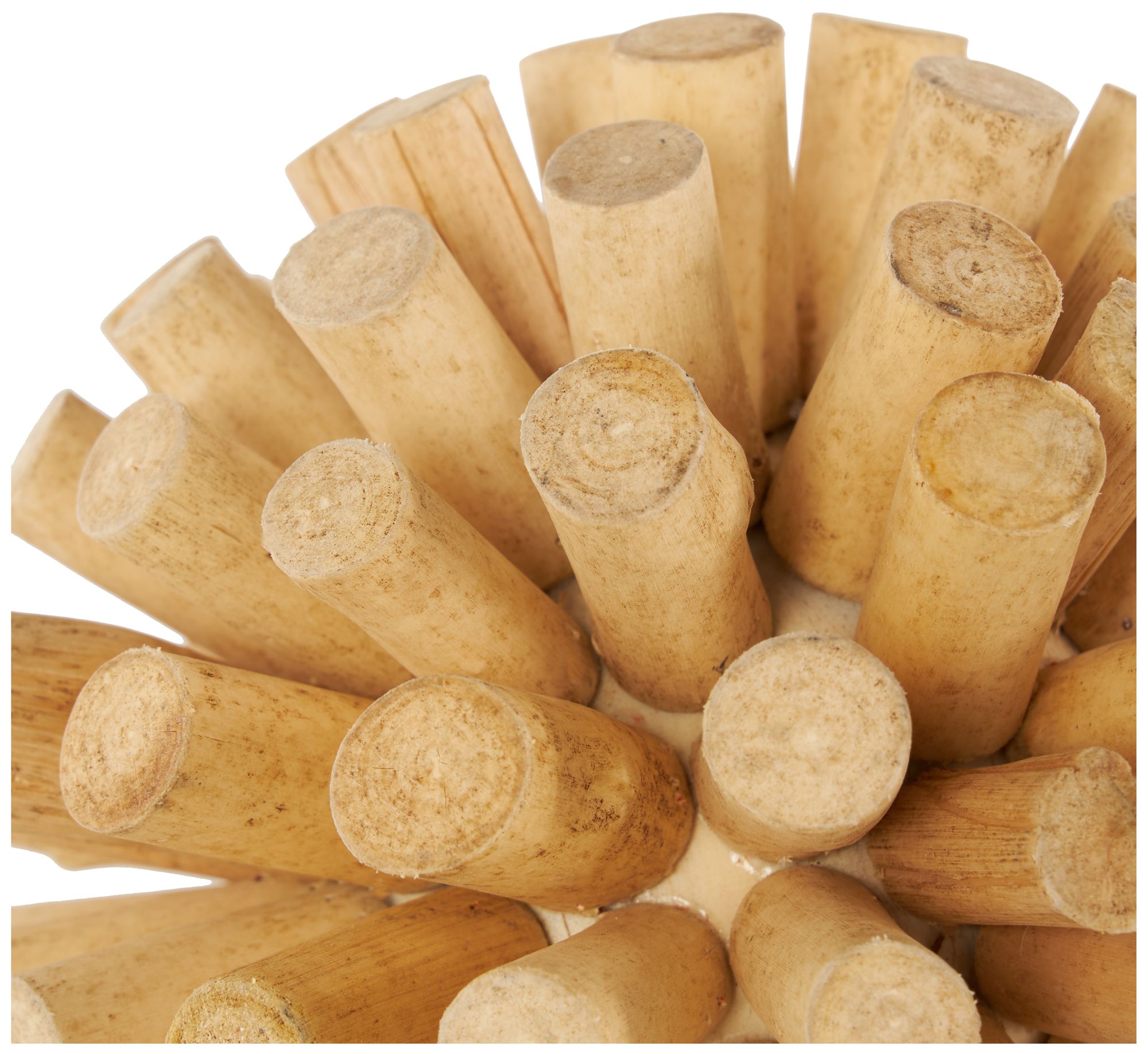 Image 3 Brown Wood Traditional Orbs & Vase Filler, S/2 7", 6"H more views