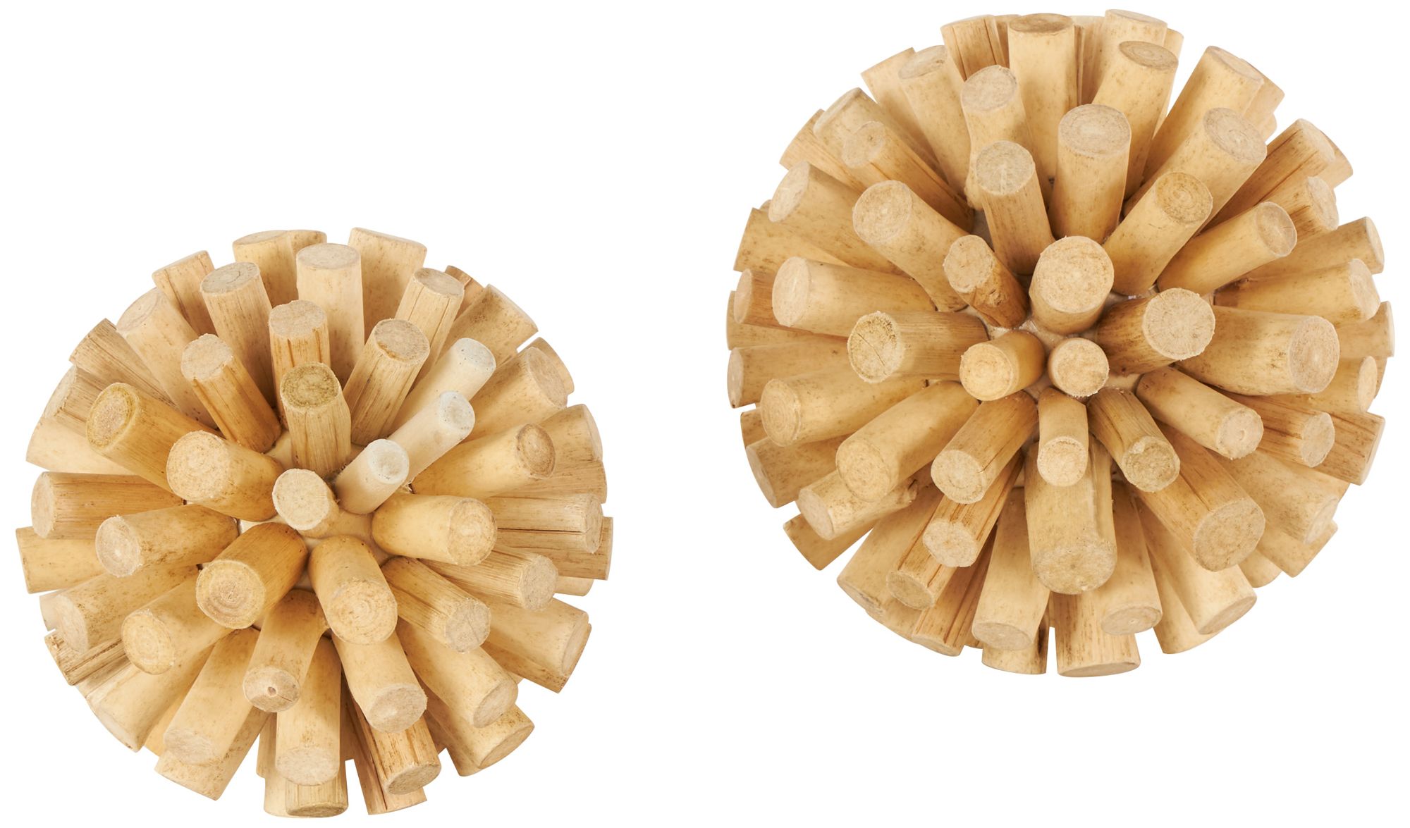 Image 6 Brown Wood Traditional Orbs & Vase Filler, S/2 7", 6"H more views