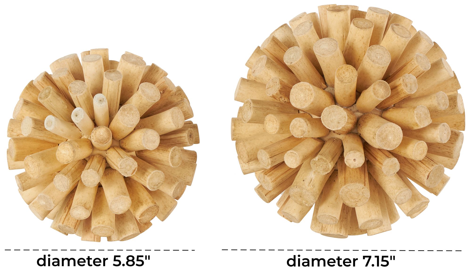 Image 7 Brown Wood Traditional Orbs & Vase Filler, S/2 7", 6"H more views
