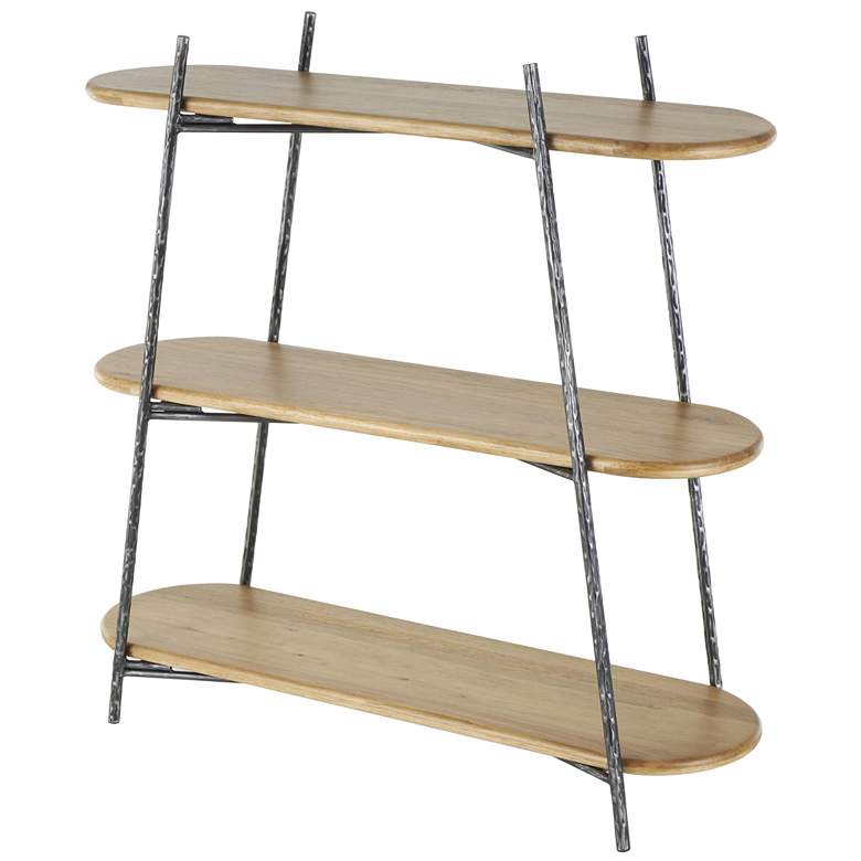 Image 1 Brown Wood Traditional Shelving Unit, 43" x 14" x 42"