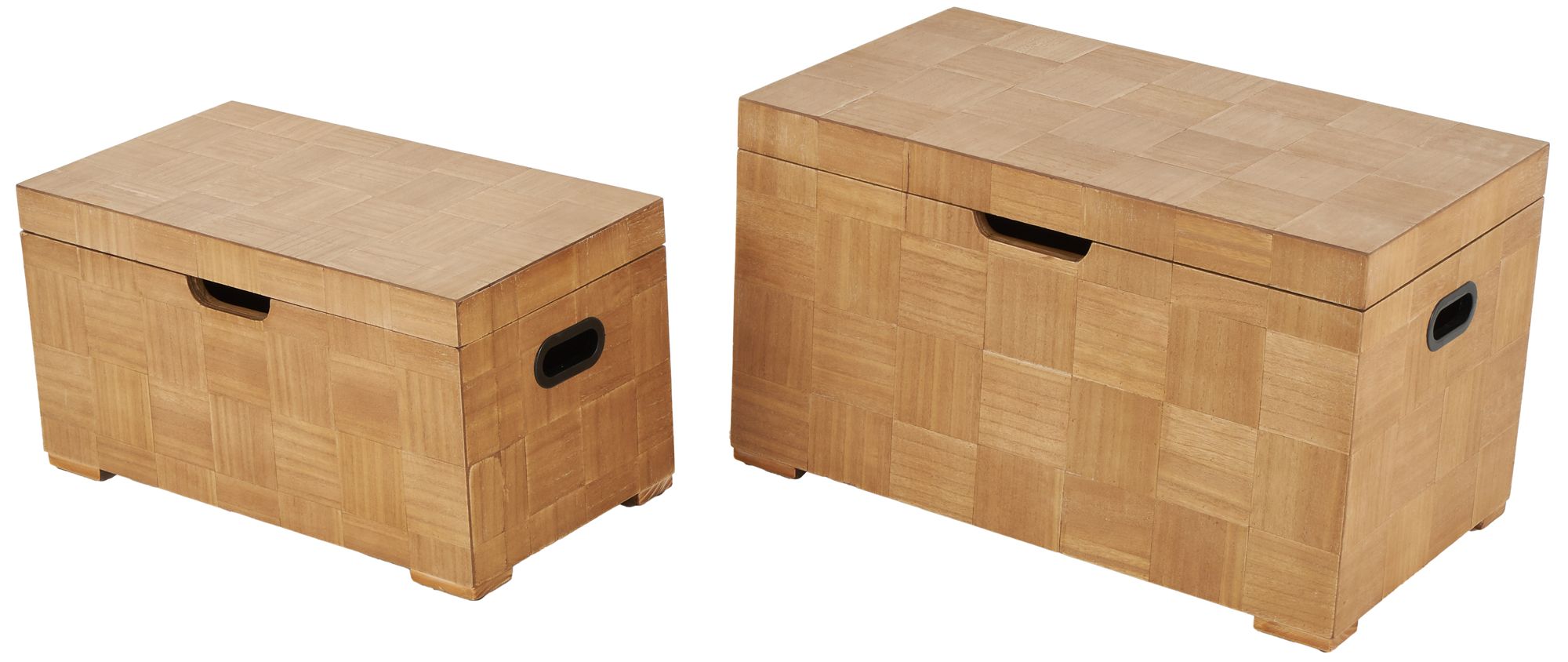 Image 2 Brown Wood Traditional Trunk, S/2 28", 24"W