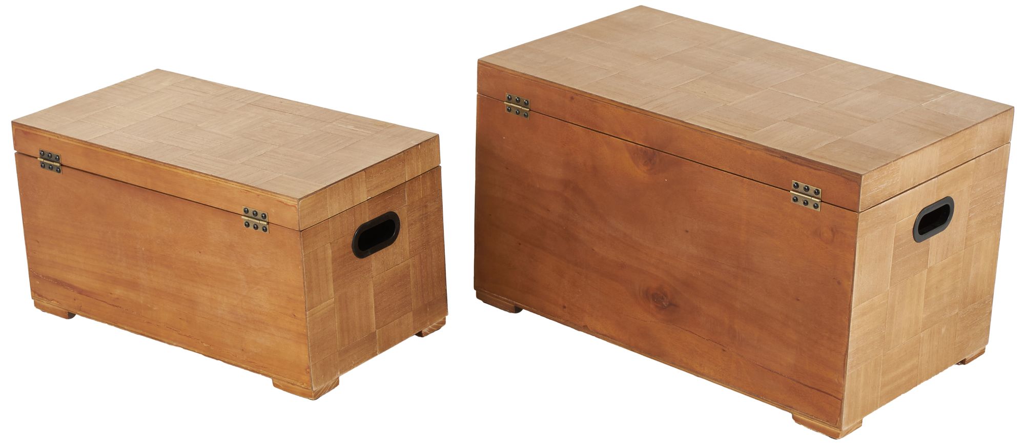 Image 5 Brown Wood Traditional Trunk, S/2 28", 24"W more views