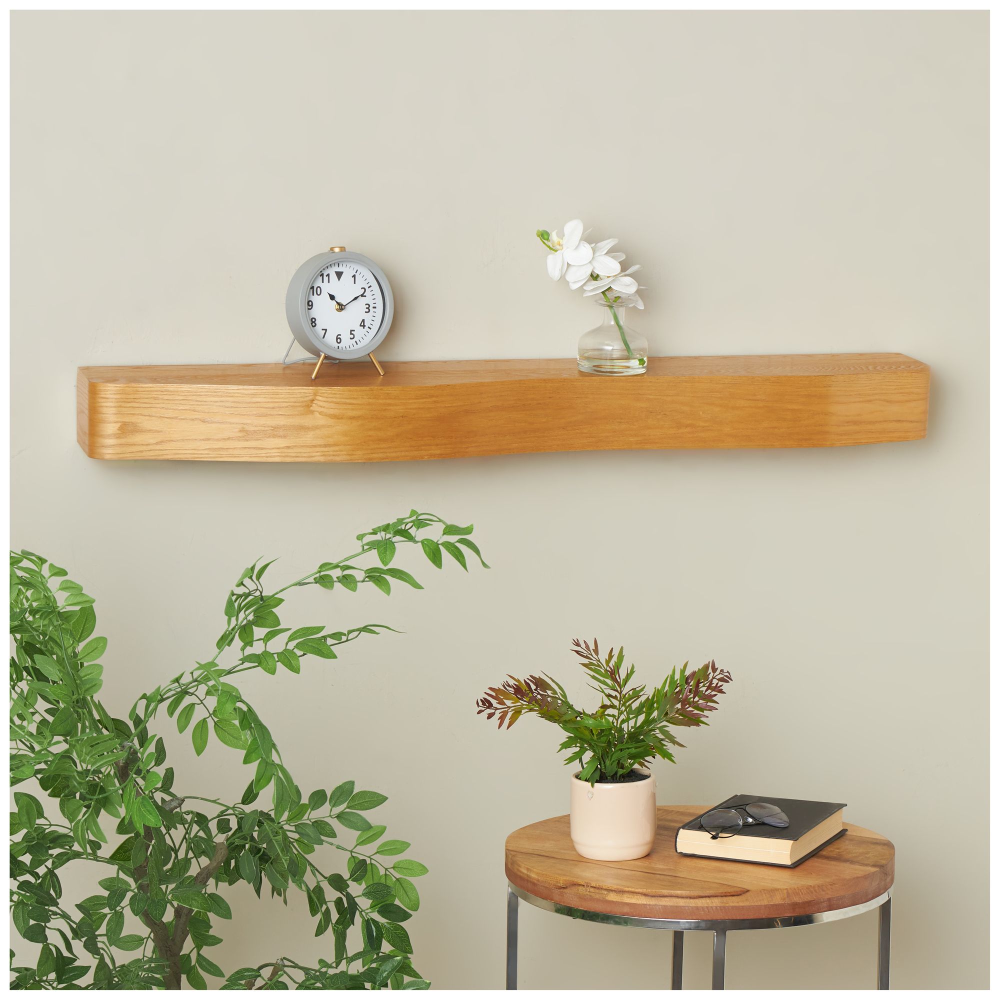 Image 4 Brown Wood Traditional Wall Shelf, 48" x 8" x 4" more views