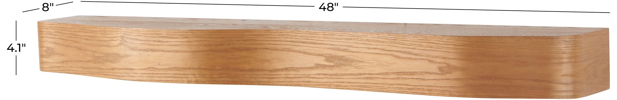 Image 7 Brown Wood Traditional Wall Shelf, 48" x 8" x 4" more views