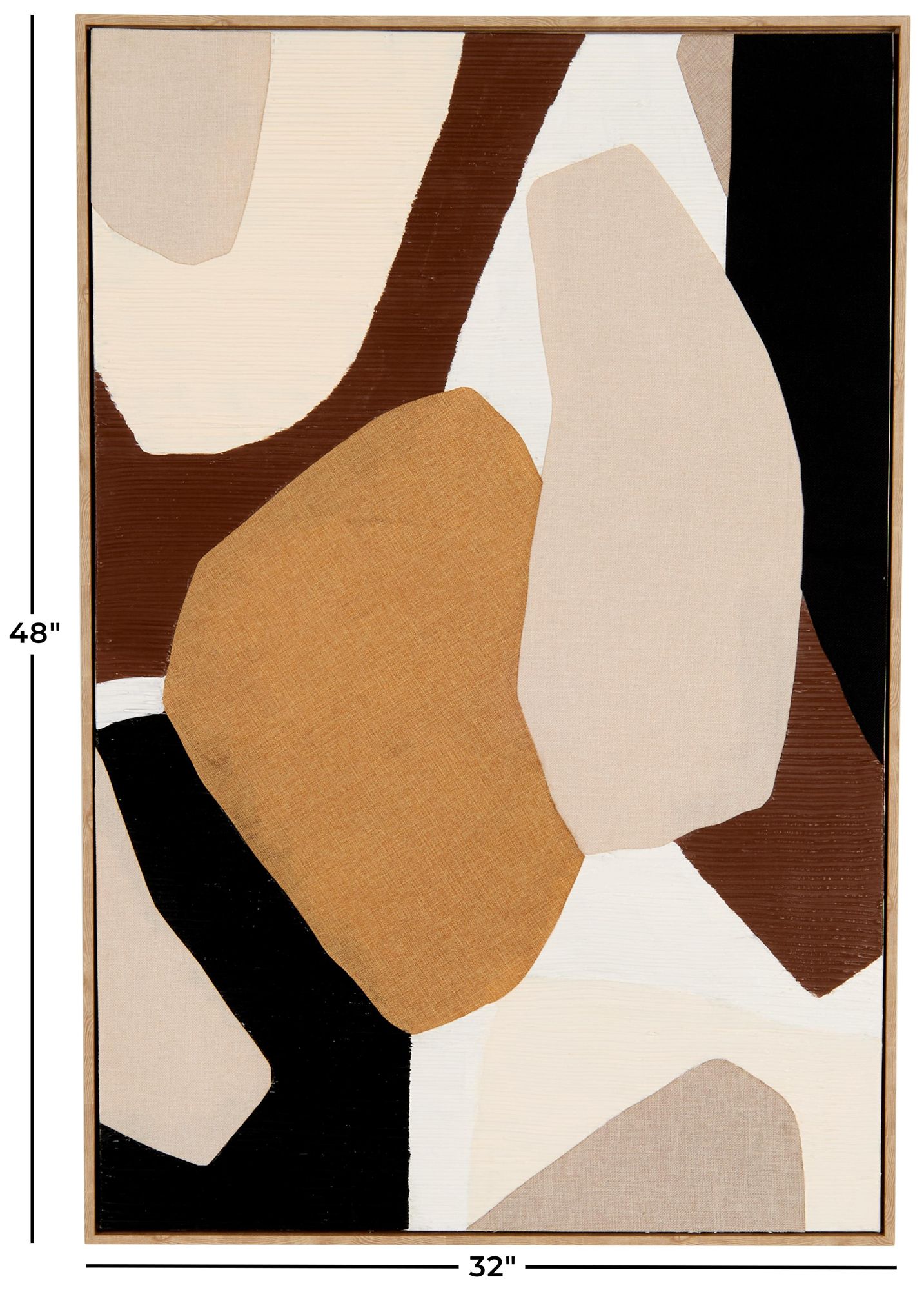 Image 7 Brown Wooden Contemporary Framed Wall Art, 32" x 2" x 48" more views