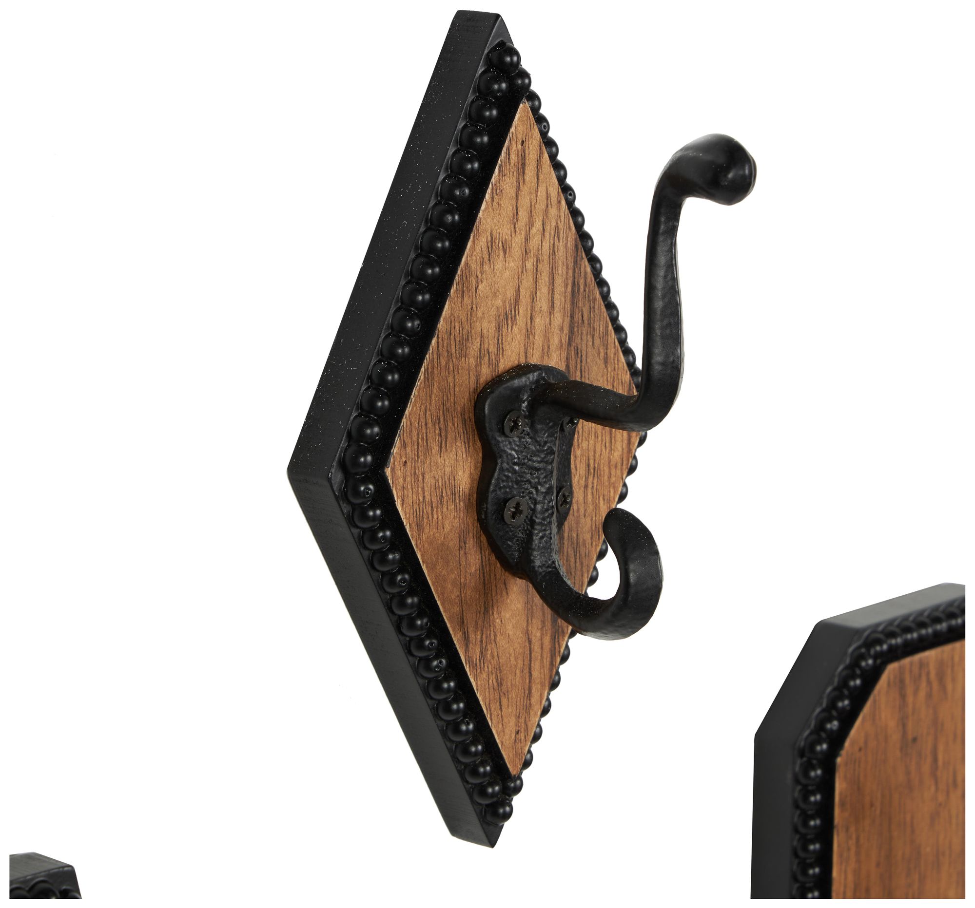 Image 2 Brown Wooden Farmhouse Wall Hook, S/4 4"W, 7"H more views