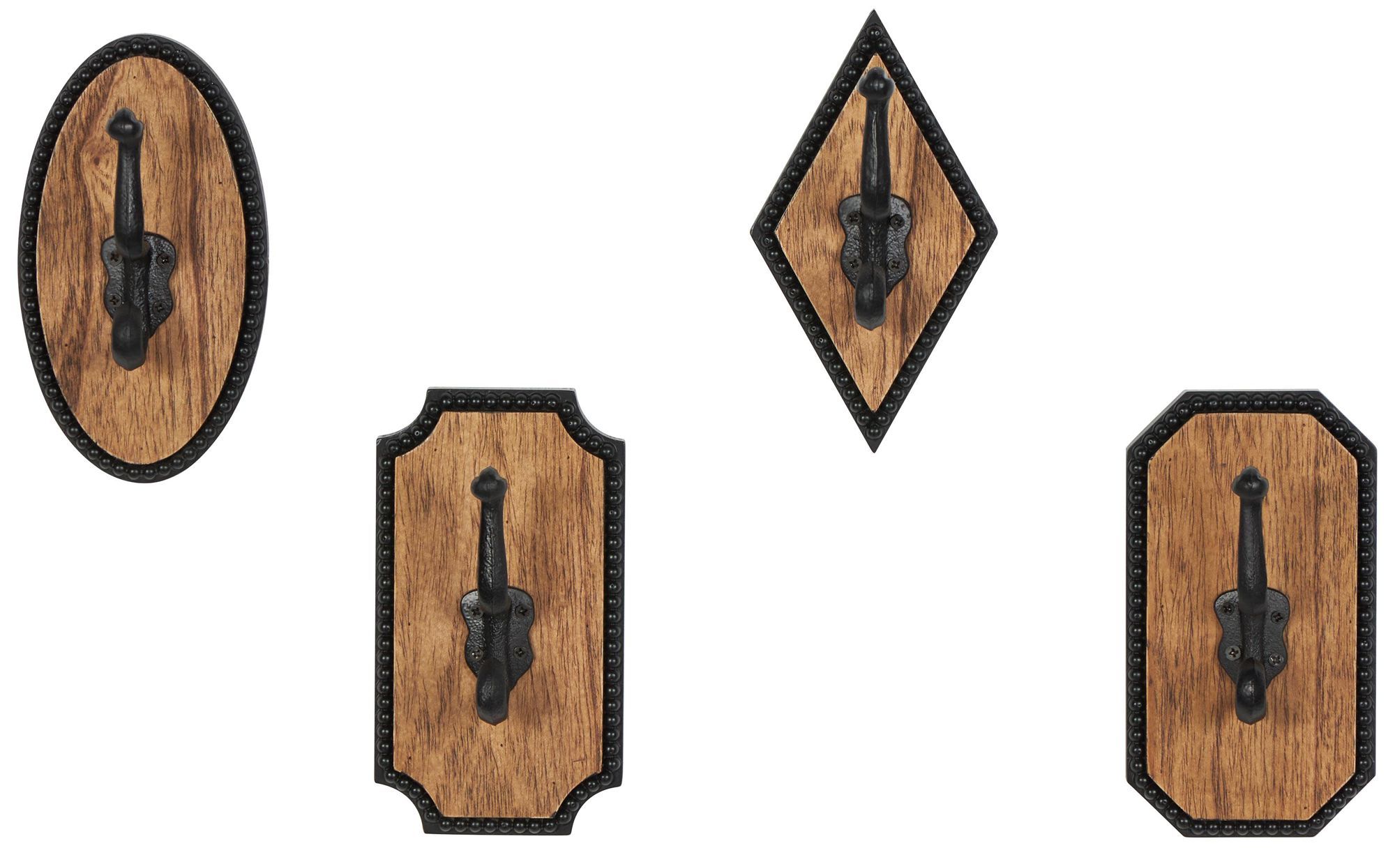 Image 6 Brown Wooden Farmhouse Wall Hook, S/4 4"W, 7"H more views