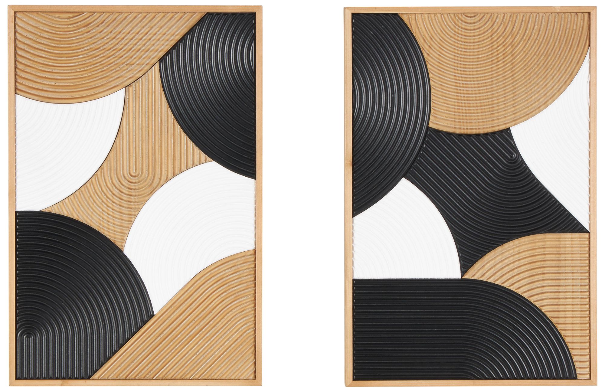 Image 2 Brown Wooden Modern Farmhouse Wall Decor, S/2 13"W, 19"H