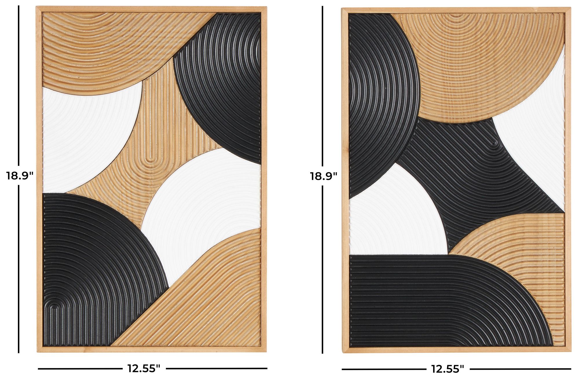 Image 7 Brown Wooden Modern Farmhouse Wall Decor, S/2 13"W, 19"H more views