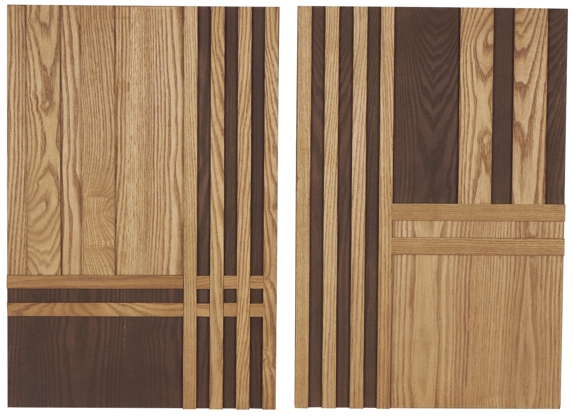 Image 2 Brown Wooden Modern Wall Decor, S/2 16"W, 24"H