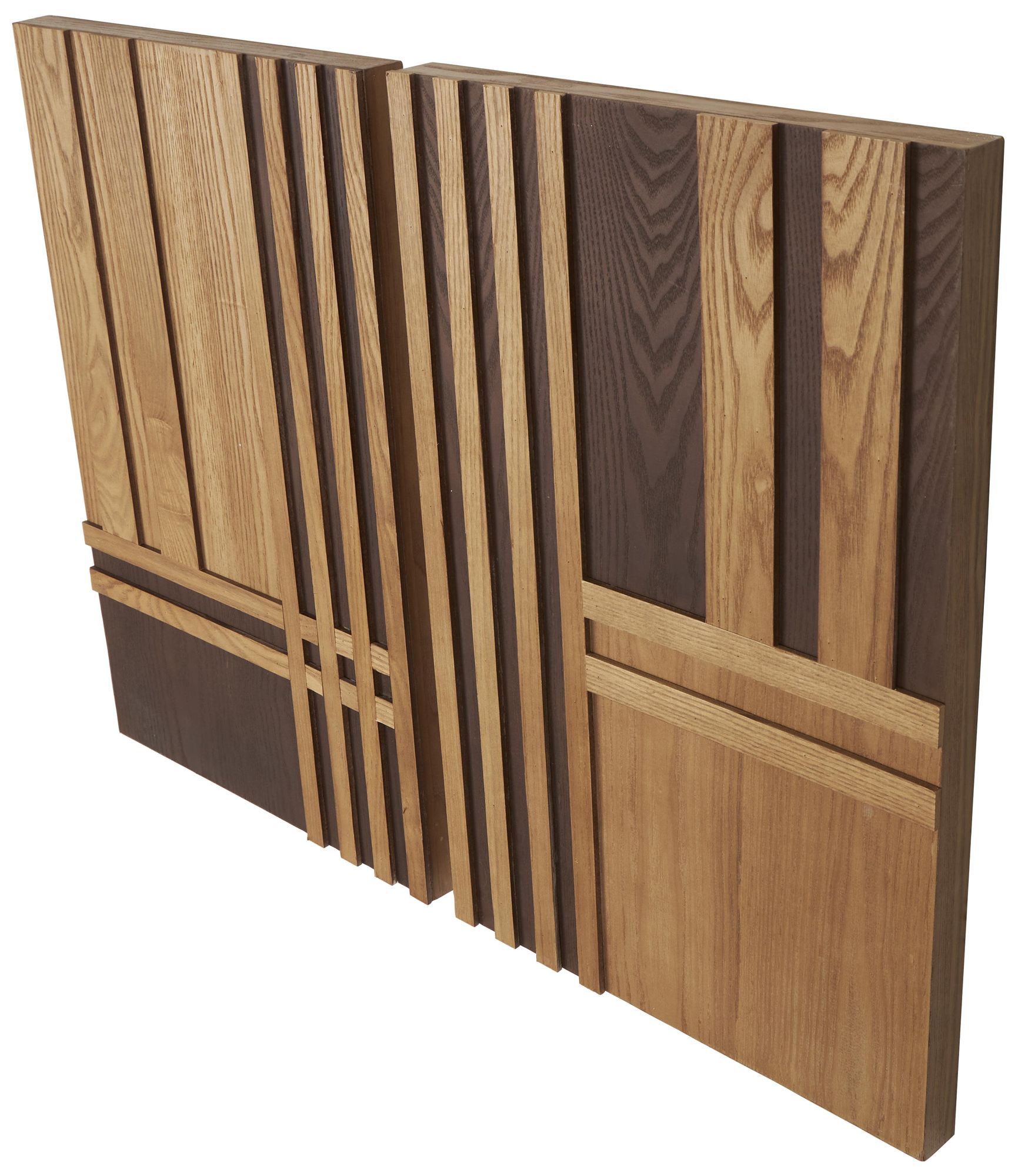 Image 6 Brown Wooden Modern Wall Decor, S/2 16"W, 24"H more views