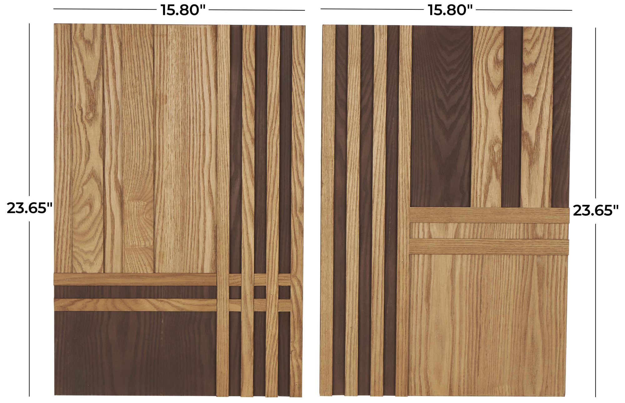 Image 7 Brown Wooden Modern Wall Decor, S/2 16"W, 24"H more views