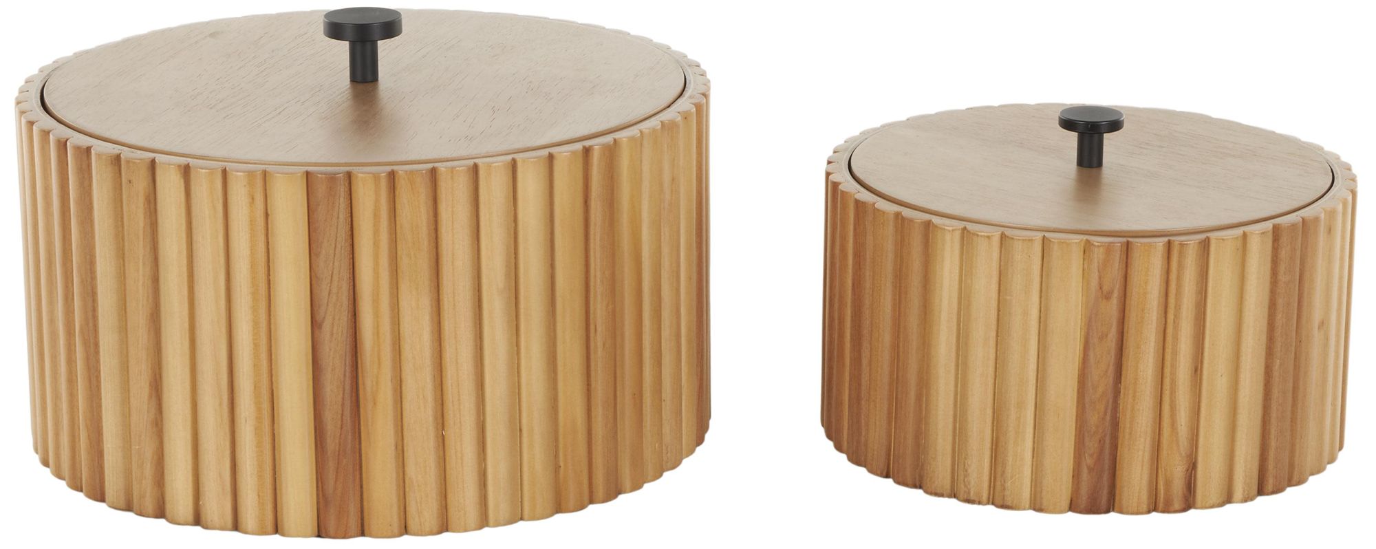 Image 5 Brown Wooden Traditional Box, S/2 8", 10"W more views