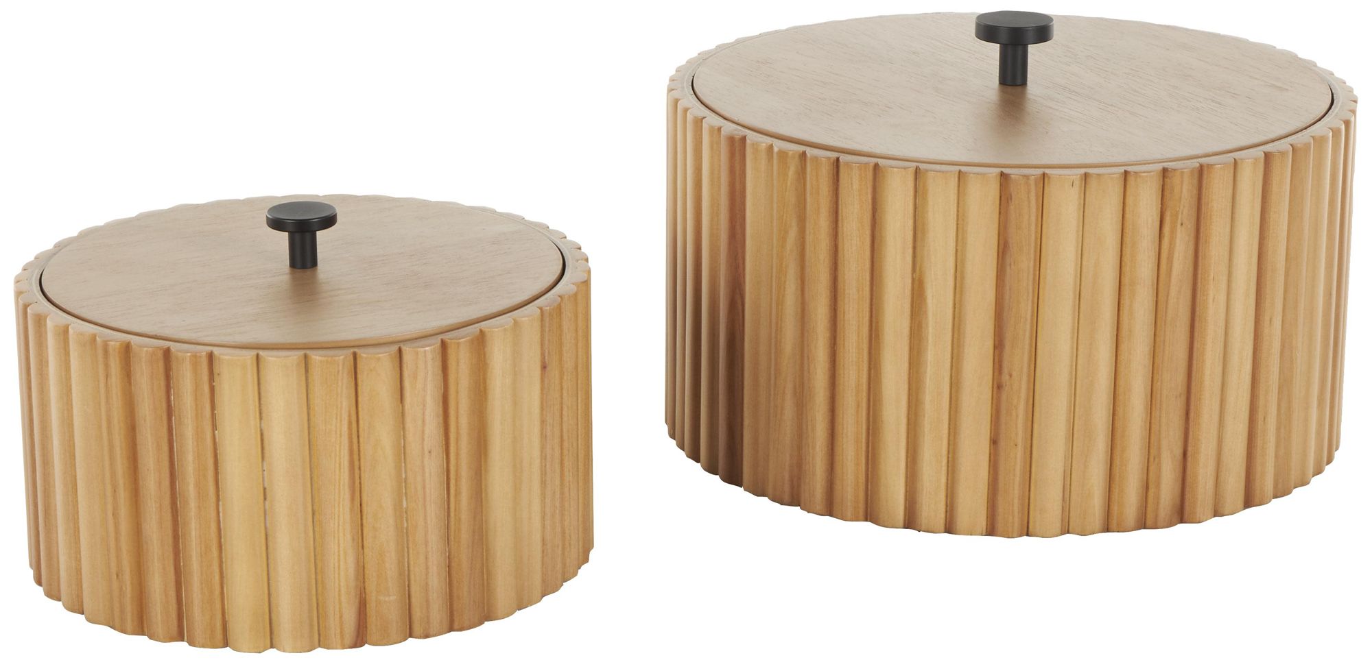 Image 6 Brown Wooden Traditional Box, S/2 8", 10"W more views