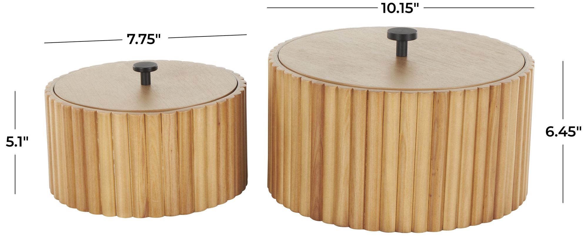 Image 7 Brown Wooden Traditional Box, S/2 8", 10"W more views