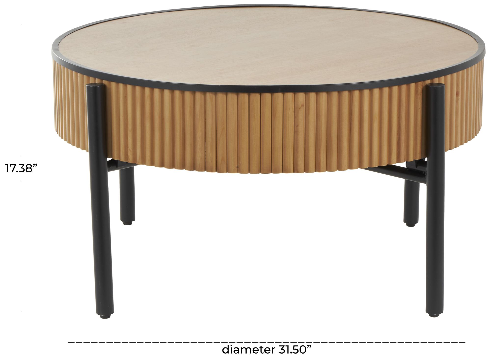 Image 7 Brown Wooden Traditional Coffee Table, 32" x 32" x 17" more views