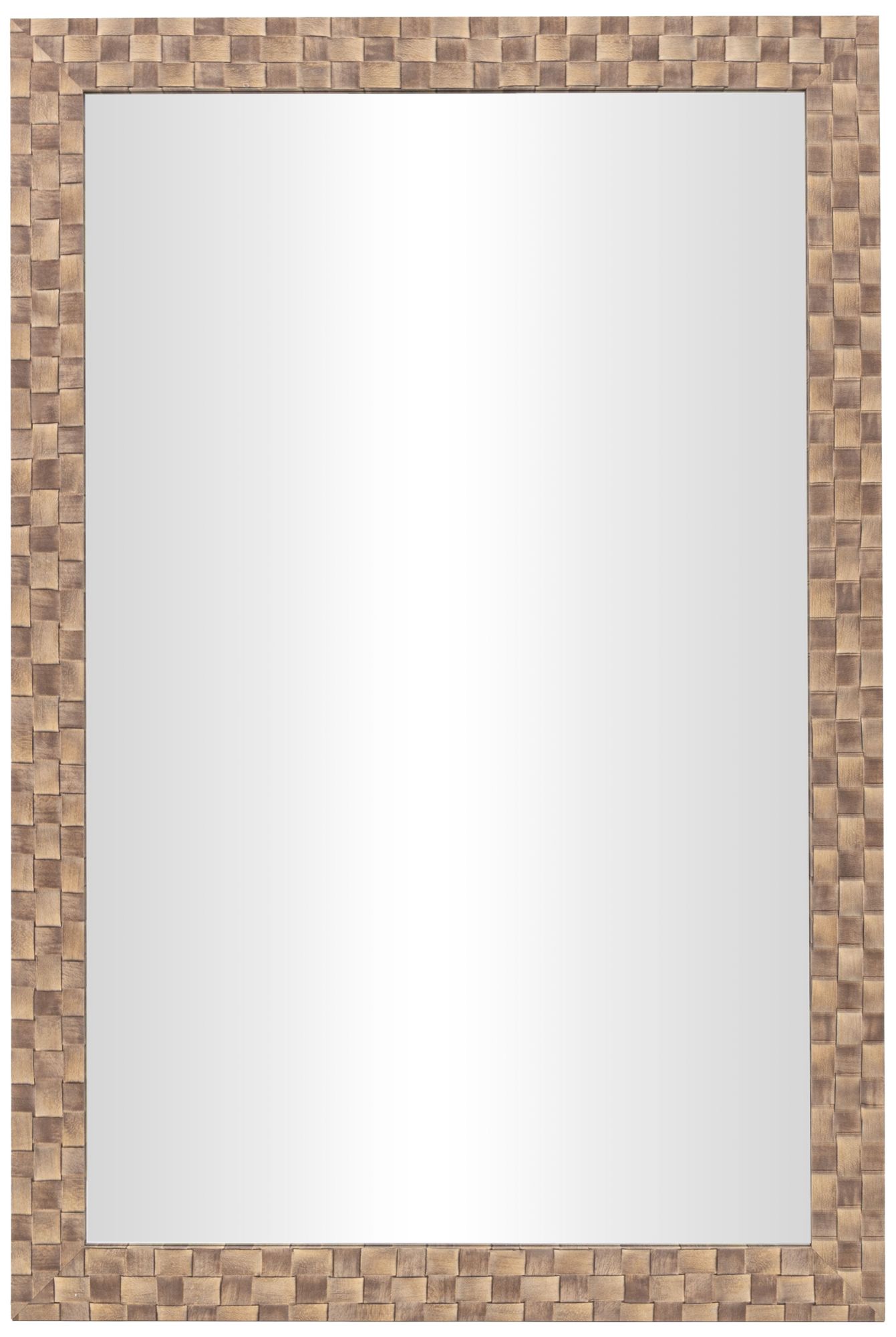 Image 2 Brown Wooden Transitional Wall Mirror, 24" x 1" x 36"