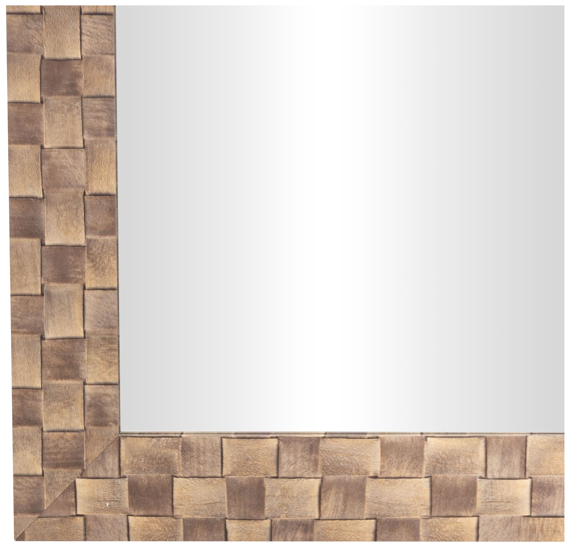 Image 3 Brown Wooden Transitional Wall Mirror, 24" x 1" x 36" more views