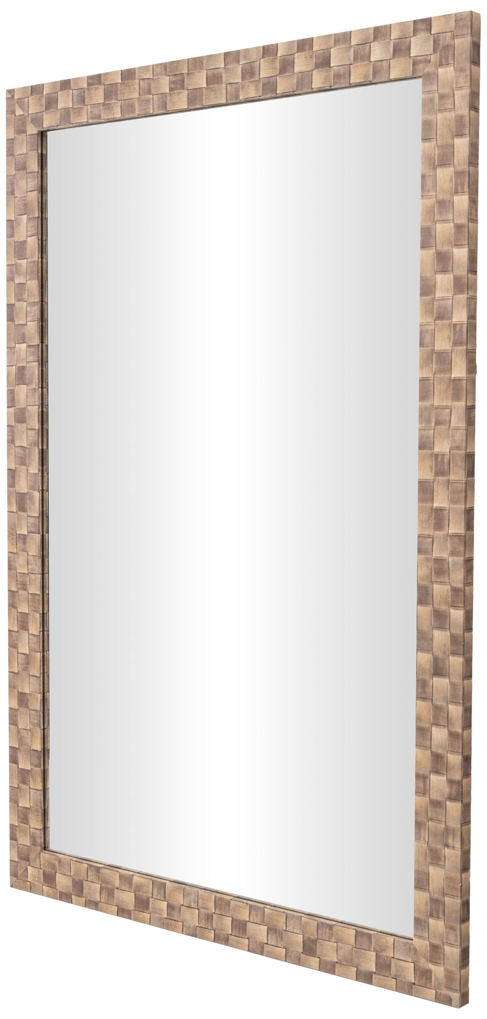 Image 6 Brown Wooden Transitional Wall Mirror, 24" x 1" x 36" more views