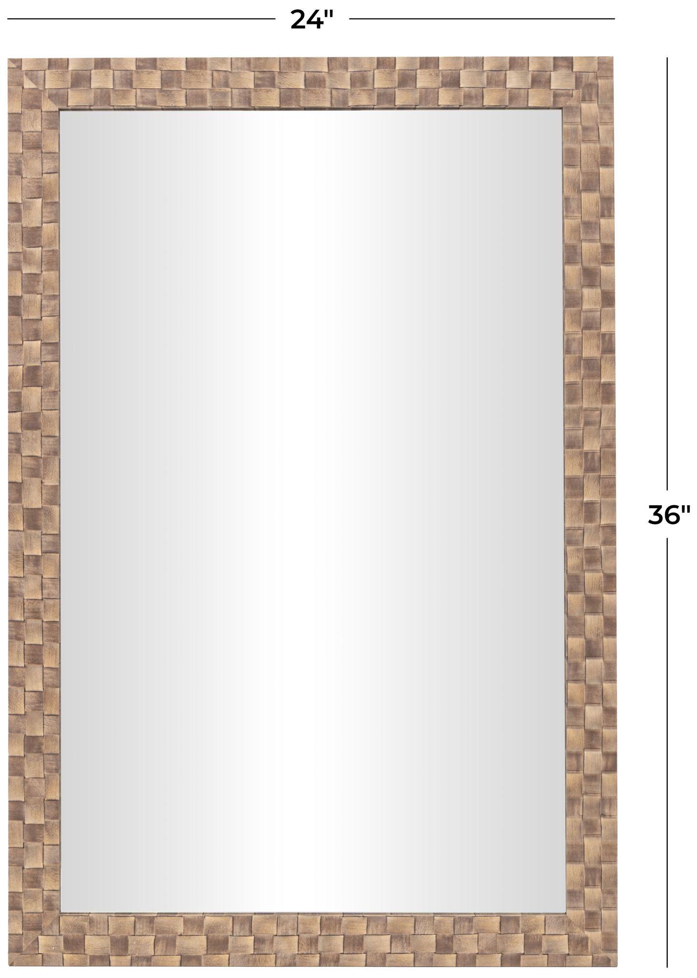 Image 7 Brown Wooden Transitional Wall Mirror, 24" x 1" x 36" more views