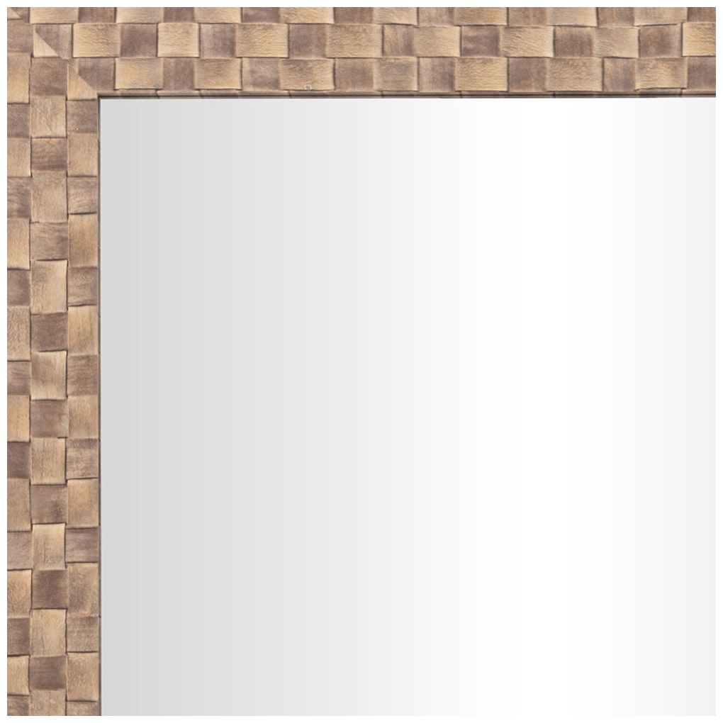 Brown Wooden Transitional Wall Mirror, 24" x 1" x 36"