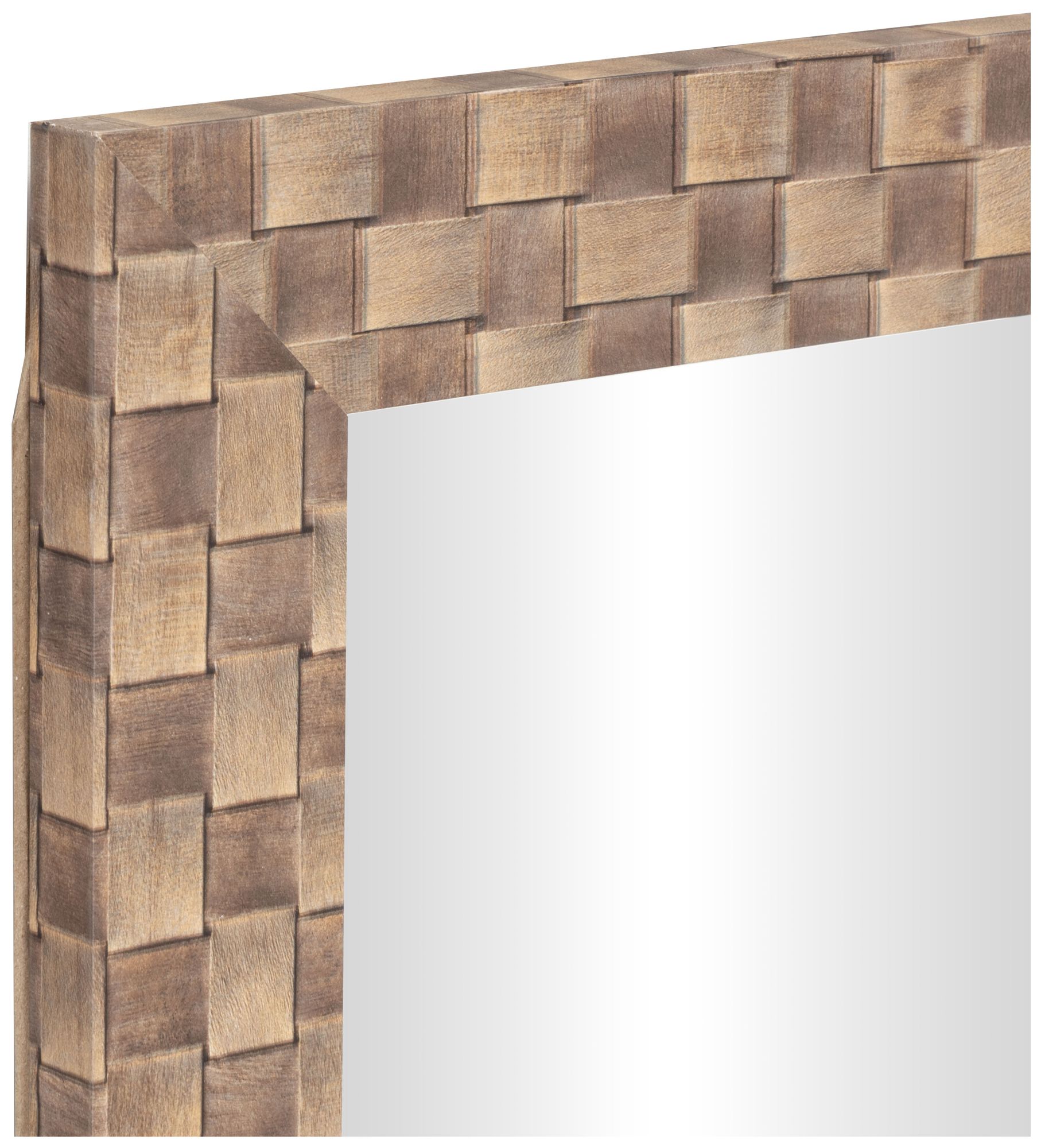 Image 4 Brown Wooden Transitional Wall Mirror, 25" x 1" x 58" more views