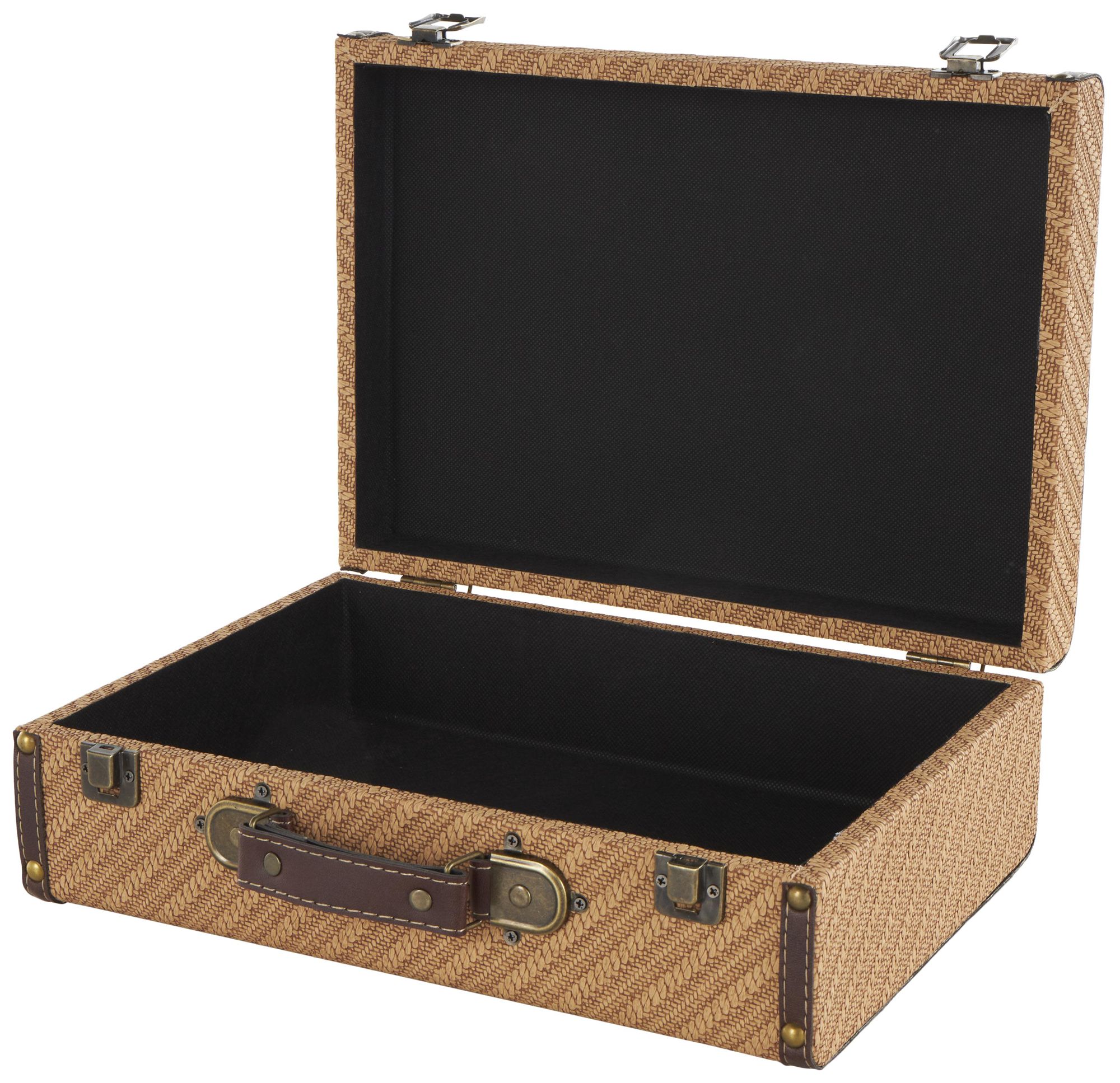 Image 4 Brown Wooden Vintage Trunk, S/2 16", 14"W more views