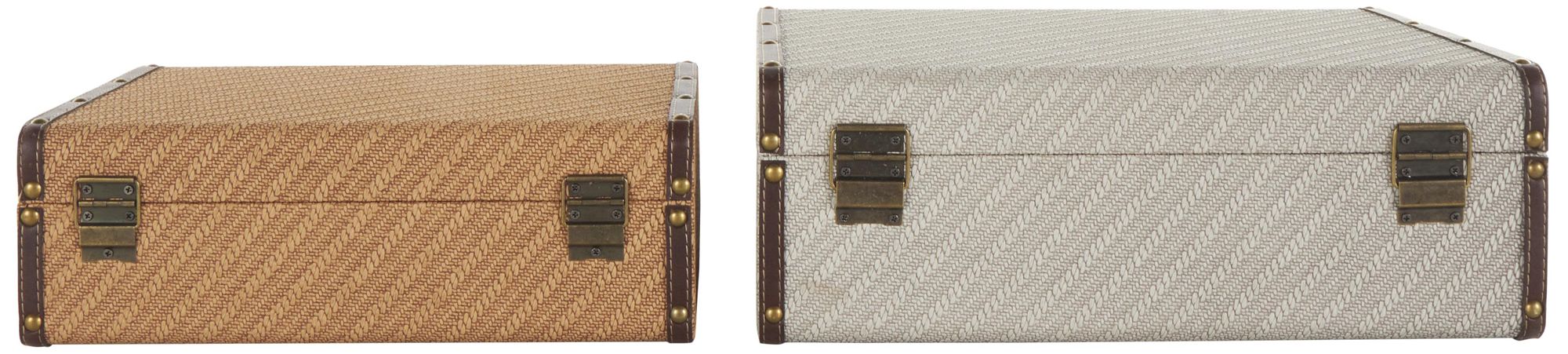 Image 5 Brown Wooden Vintage Trunk, S/2 16", 14"W more views