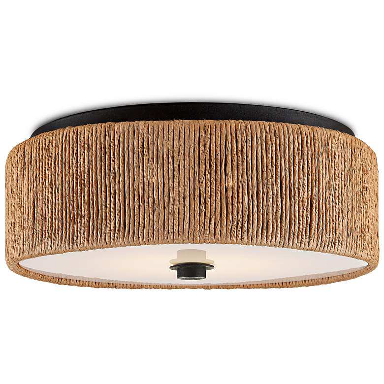 Image 1 Brownell 14"W Blacksmith and Kraft Paper Twine Ceiling Light