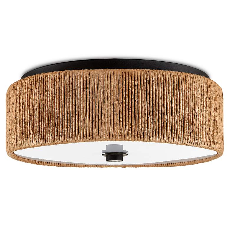 Image 2 Brownell 14"W Blacksmith and Kraft Paper Twine Ceiling Light more views