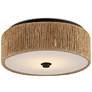 3_Brownell 14"W Blacksmith and Kraft Paper Twine Ceiling Light more views