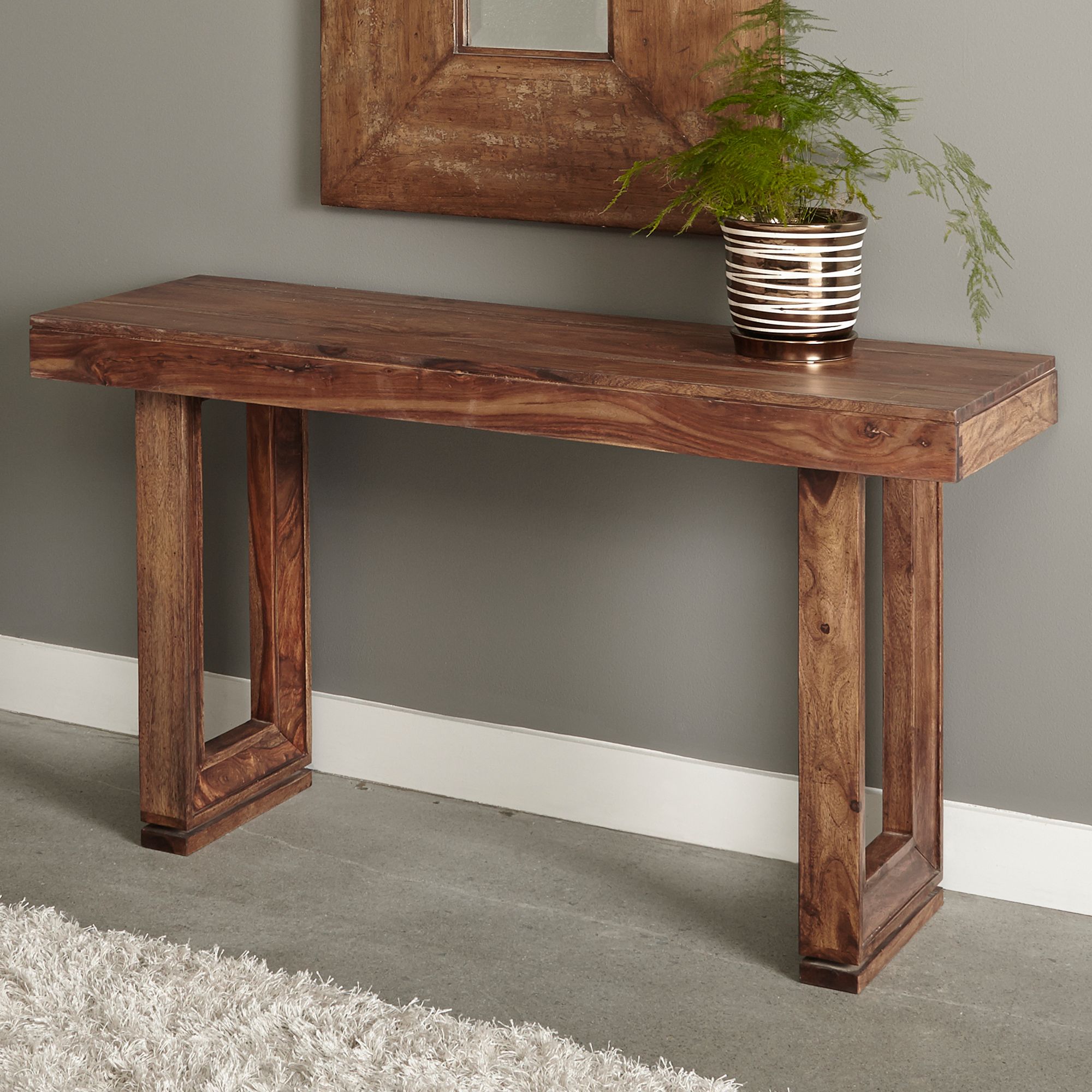 Brownstone 54" Wide Nut Brown Wood Console Table - #917M6 | Lamps Plus
