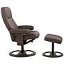 6_Bruce 31" Wide Chocolate Faux Leather Swivel Recliner and Ottoman more views