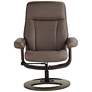 Bruce 31" Wide Chocolate Faux Leather Swivel Recliner and Ottoman