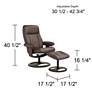Bruce 31" Wide Chocolate Faux Leather Swivel Recliner and Ottoman