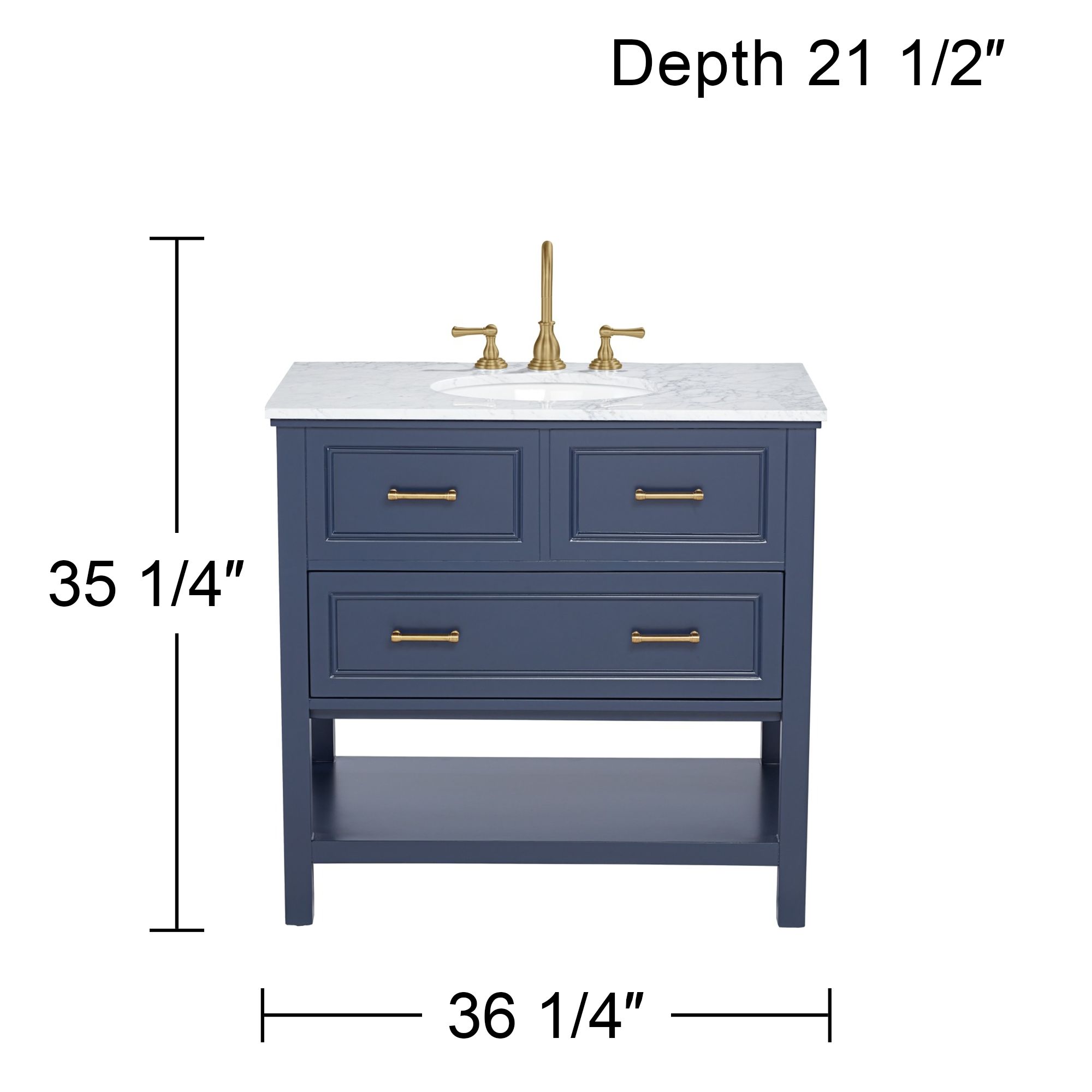 Bruce 36 1/4" Wide 1-Drawer Blue Teak Wood Single Sink Vanity in scene