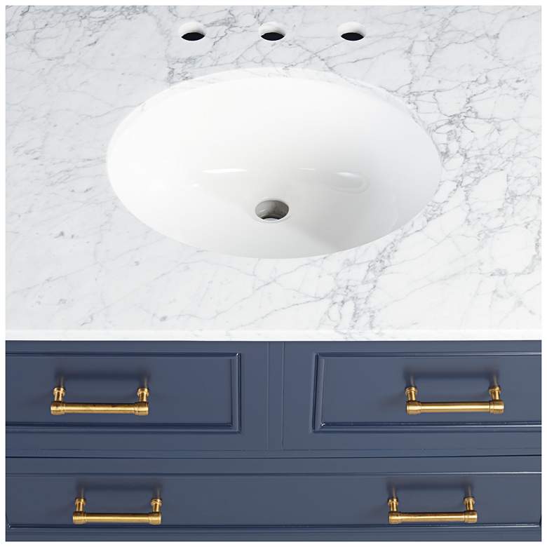 Image 7 Bruce 36 1/4" Wide 1-Drawer Blue Teak Wood Single Sink Vanity more views