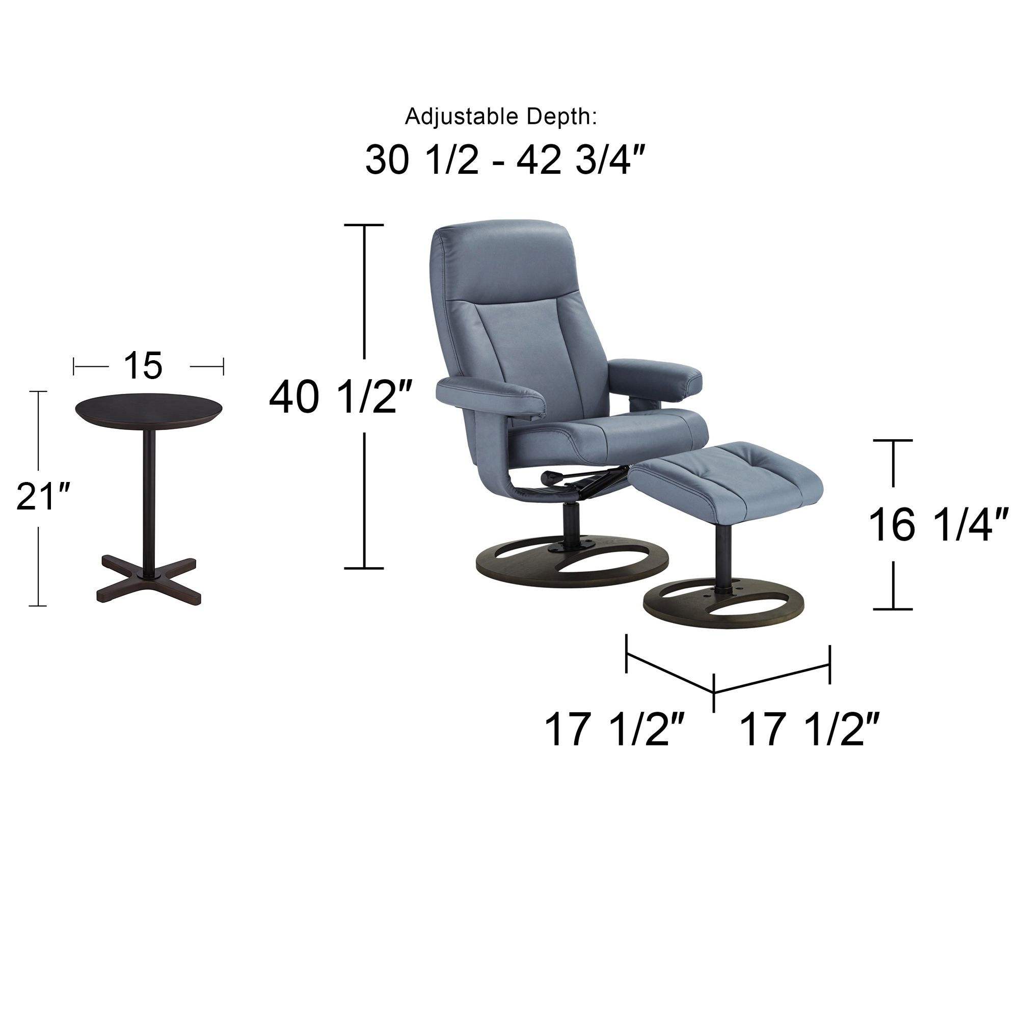 Bruce Bermuda Gray and Slate 2-Piece Recliner and Table Set