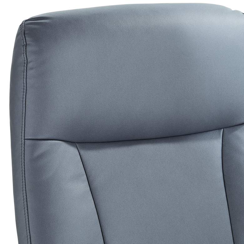 Image 3 Bruce Bermuda Gray Faux Leather Swivel Recliner and Ottoman more views